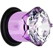 00 Gauge Cz Purple Electro Titanium Tunnel Plug