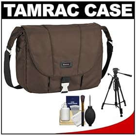 Tamrac 5426 Aria 6 Messenger Photo/iPad Digital SLR Camera Case / Bag (Brown) with Tripod + Accessory Kit for Canon EOS 7D, 5D Mark II III, 60D, Rebel T3, T3i, T4i, Nikon D3100, D3200, D5100, D7000, D800, Sony Alpha A37, A55, A57, A65, A77 Digital SLR Cameras