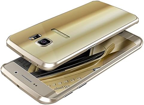 Galaxy S7 Edge Case,CAPY Aluminum Alloy Frame&amp; Acrylic Colorful Back Cover (Platinum light gold)