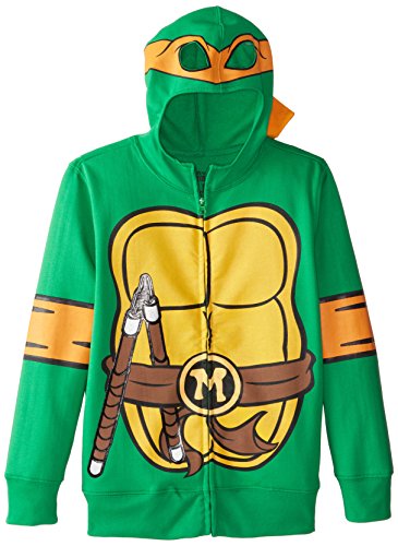 Teenage Mutant Ninja Turtles Big Boys' Character Hoodie, Shell Green, Small