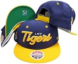 Louisiana State LSU Tigers Script Purple-gold Two Tone Plastic Snapback Adjustable Plastic Snap Back Hat / Cap