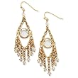 1928 Gold-tone Crystal Chandelier Earring