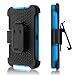 S5 Case, AMCHOICE(TM) 3IN1 TPU&PC Shockproof Amy-grade Protective Belt Clip Stand Case for Samsung Galaxy S5 [360 Degree Rotating Ring Bracket] [Free Stylus,Screen Protector,Cleaning Cloth](Blue)