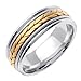 14K Two Tone Gold comfort fit Flatten Twist title=