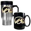 Iowa Hawkeyes NCAA Stainless Travel Mug And Ceramic Mug Set by Great American Products