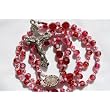 Rosary Ruby Satin Flower ~ Evergreen Rosary