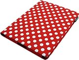 Lente Designs® Red and white polka dot iPad 2, 3 or 4 protective case with magnetic smart cover auto on/off feature