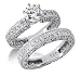 2.25CT F-G Color SI1 Clarity 14KT White Gold Diamond Engagement Ring Set