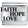 Laser Faith Hope Love Italian Charm Bracelet