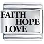 Laser Faith Hope Love Italian Charm