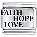 Laser Faith Hope Love Italian Charm Bracelet