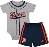 MLB Infant Detroit Tigers Jersey Short Set (Heather Grey, 18mos)