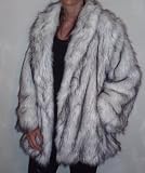 Ooh La La Black Tipped White Husky Faux Fur Jacket