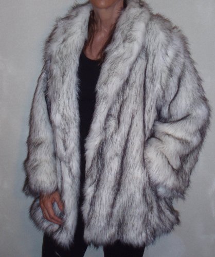 Ooh La La Black Tipped White Husky Faux Fur Jacket