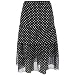 Notations Tiered Polka Dot Chiffon Skirt BLACK/WHITE Large