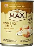 Max Senior Chicken and Rice Dinner Dog Food Cans, 12.5-Ounce, Pack of 12