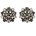 Acosta Jewellery - Hematite & Clear Crystal with Pearl - Vintage Style Clip On Earrings