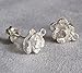 2pcs .925 Sterling Silver 8mm Rose Stud Earrings Connector W/Loop Ring & Post w/Clutches/Earnut/Findings/Bright