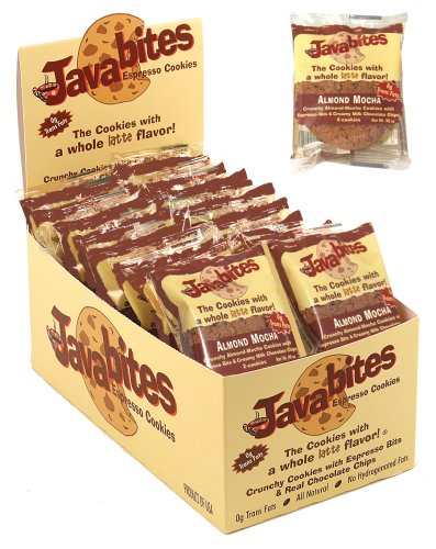 Java Bites Espresso Cookies Almond Mocha , .9 Ounce Boxes (Pack of 24) by Java Bites Espresso Cookies
