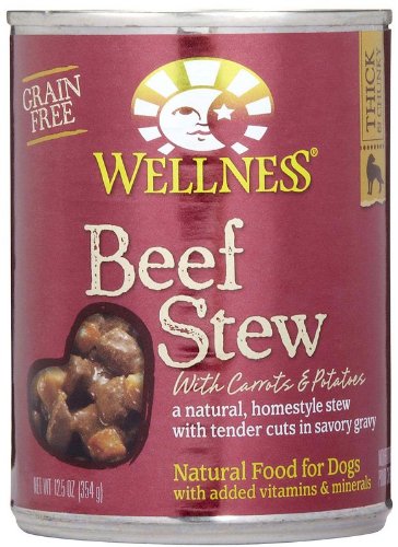 Wellness Canned Dog Food for Adult Dogs, Beef Stew with Carrots & Potatoes, 12-Pack of 12.5 oz. Cans