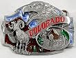 Colorado State 3-D Enamel Pewter Belt Buckle