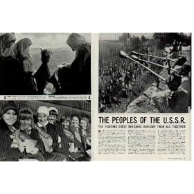 WAR UNITES THE PEOPLES OF THE U.S.S.R. Many citizens of the USSR hate to be called Russians. Their reason is that their country is a federation of 16 union republics among which the people known as the Great Russians are only one. ..... 1943 LIFE Magazine Article, A5151A.