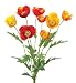 Club Pack of 12 Decorative Artificial Red and Yellow Poppy Silk Flower Sprays