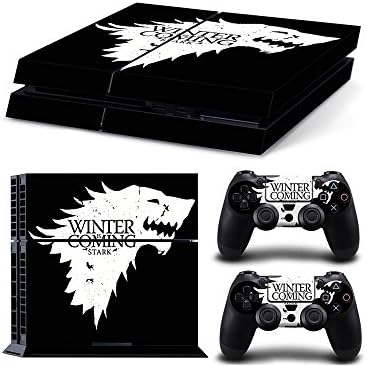 Sony PlayStation 4 Skin Decal Sticker Set - Winter is Coming (1 Console Sticker + 2 Controller Stickers, Style 2)