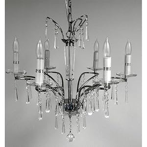 Crystal 6 Light Chandelier with Drops by SmartBargains