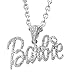 Nicki Minaj Barbie White Crystal Pendant Charm 17" Rollo Chain Necklace