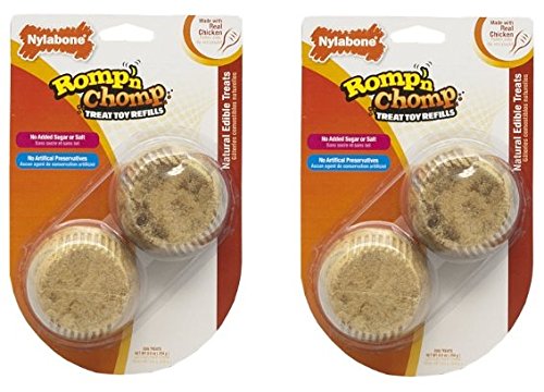 Nylabone Romp 'N Chomp Large Roller Dog Chew Toy Treat Refills, 4 Count,(2 Double Packs)