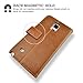 Note 4 Case, Note 4 Wallet Case, caseen® Ottimo Leather Slim Folio (Brown) w/Stand Flip Cover Folio for Samsung Galaxy Note 4