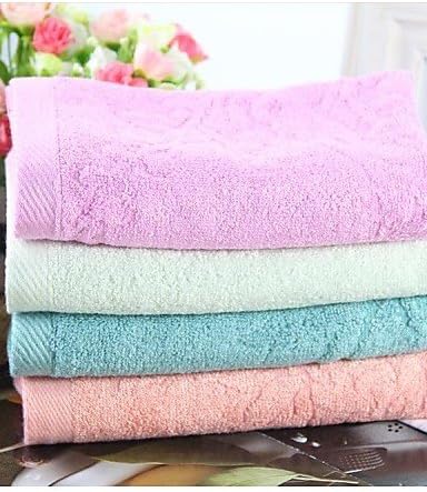 Bamboo Fiber Towels 6pcs / Set,Green / Pink / White / Orange Jacquard,140*70 cm,76*34cm , dark green