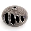 Handmade Decorative Lantern Vase With Sleek Charcoal & Silver Sheen