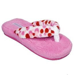 Terry Thong Slippers - Pink Polka Dot
