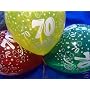 10 Luftballons 70.Geburtstag bunt gemischt