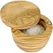 Berard Olive Wood Salt Keeper Box, Hinged Turn Lid