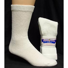 Physcians Choice Diabetic Socks Size 10-13 White 12 pair