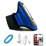 Blue Workout Armband for Motorola Droid Bionic (XT865) + INCLUDES!!! Mirror ....