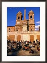 People Sitting on Spanish Steps, Rome, Lazio, Italy Framed Photographic Poster Print by Christopher Groenhout, 21x29