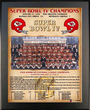 Buy 1969 Kansas City Chiefs Super Bowl IV Champions 13 x 16 Plaque from Healy Pro by Healy Pro