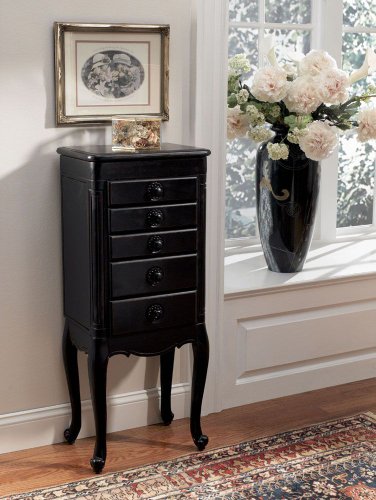 Hills of Provence Antique Black over Terra Cotta Jewelry Armoire - overpacked