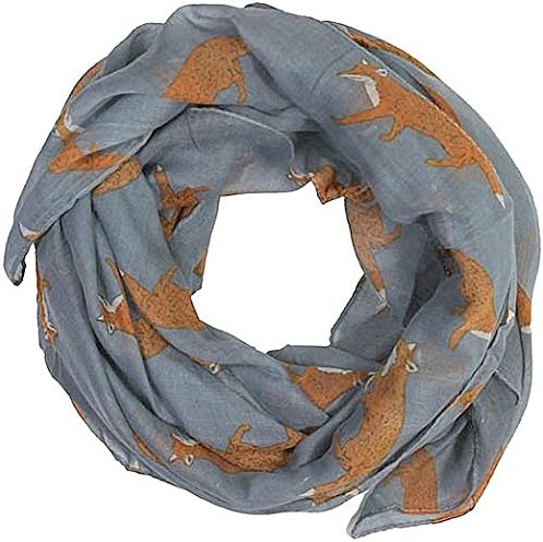 Jianyana Fashion Viscose Women Scarves Fox Print Large Lightweight Scarf Shawl Wrap
