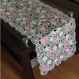 DIAIDI Embroidered Pink Rose Table Runner, Lace Coffee Table Runners, American Country Tablecloths Hollow out, Rectangle Satin Table Runner and Place mats for Wedding DIAIDI Embroidered Pink Rose Table Runner, Lace Coffee Table Runners, American Country Tablecloths Hollow out, Rectangle Satin Table Runner and Place mats for Wedding