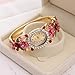 Wrist Watch for Female Flower Gold Bangle Wrap Watch