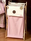 JoJo Designs Baby and Kids Clothes Laundry Hamper - Pink and Brown Modern Polka Dots
