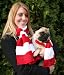 SET: Matching Dog & Owner Scarves with Rhinestone Dog Bone