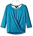 Amy Byer Girls' Big Faux Wrap Top with Lace Back