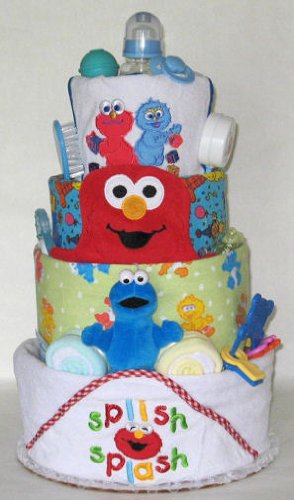 Sesame Street 4 Tier Baby Diaper Cake Baby Shower Gift