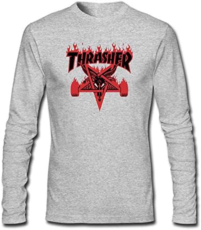 Thrasher Flame Men's Long Sleeve T Shirts Tees by Sgyxngmei